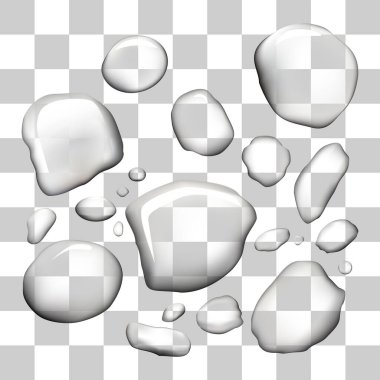 İzole edilmiş şeffaf arkaplana vektör suyu düşer