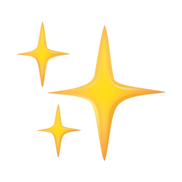 Icona scintilla dorata su sfondo bianco isolato — Vettoriale Stock