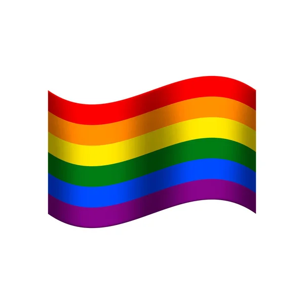Bandera del arco iris con seis colores del arco iris, generalmente incluyendo rojo, naranja, amarillo, verde, azul y púrpura — Archivo Imágenes Vectoriales