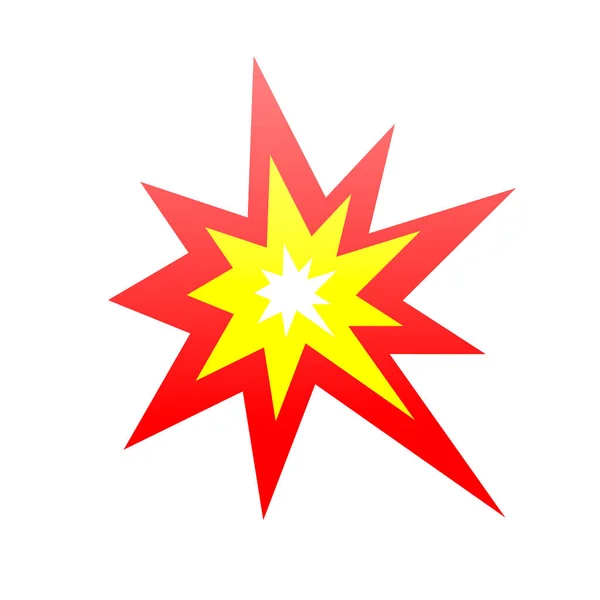 Icône d'explosion simple sur fond blanc isolé — Image vectorielle