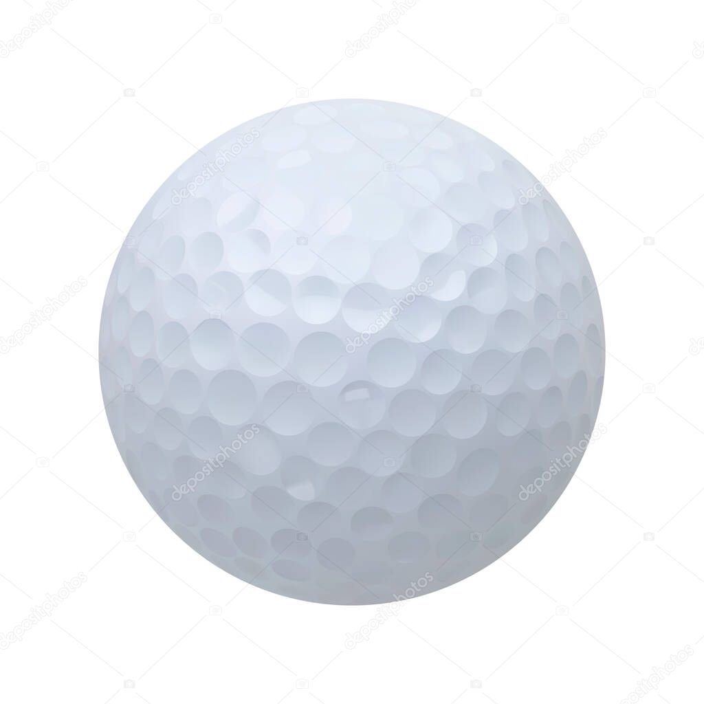 golf ball vector realistic illustration on white isolated background