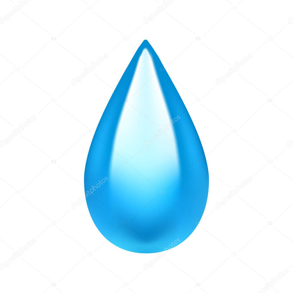 vector drop of water on a white isolated background