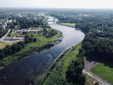 Üst manzara, nehir akıntıları, hava fotoğrafçılığı.
