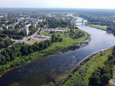 Üst manzara, nehir akıntıları, hava fotoğrafçılığı.