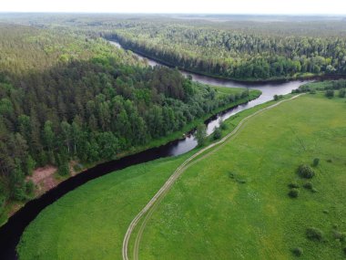 Üst manzara, nehir akıntıları, hava fotoğrafçılığı.