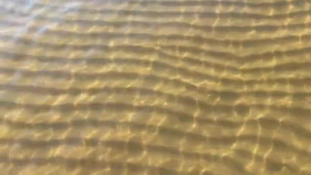Átlátszó víz közeli felvétele tengerfenékkel, 4K videó — Stock videók