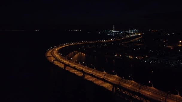 Natt Sankt Petersburg — Stockvideo