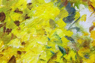 Çok renkli smear yağlı boya duvar ile. Renk fırça darbeleri.