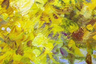 Çok renkli smear yağlı boya duvar ile. Renk fırça darbeleri.