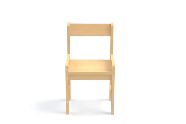 Little Child Wooden Chair White Background Model Rendering Chair — Stock Photo, Image