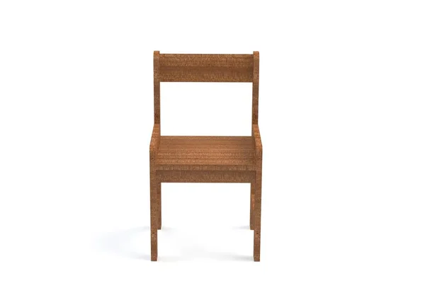 Cadeira Madeira Pequena Criança Fundo Branco Cadeira Renderização Modelo — Fotografia de Stock