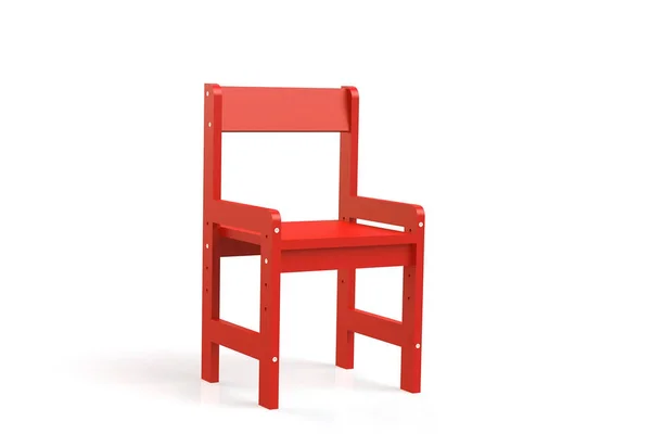 白色背景的小儿童木椅 型渲染椅 — 图库照片