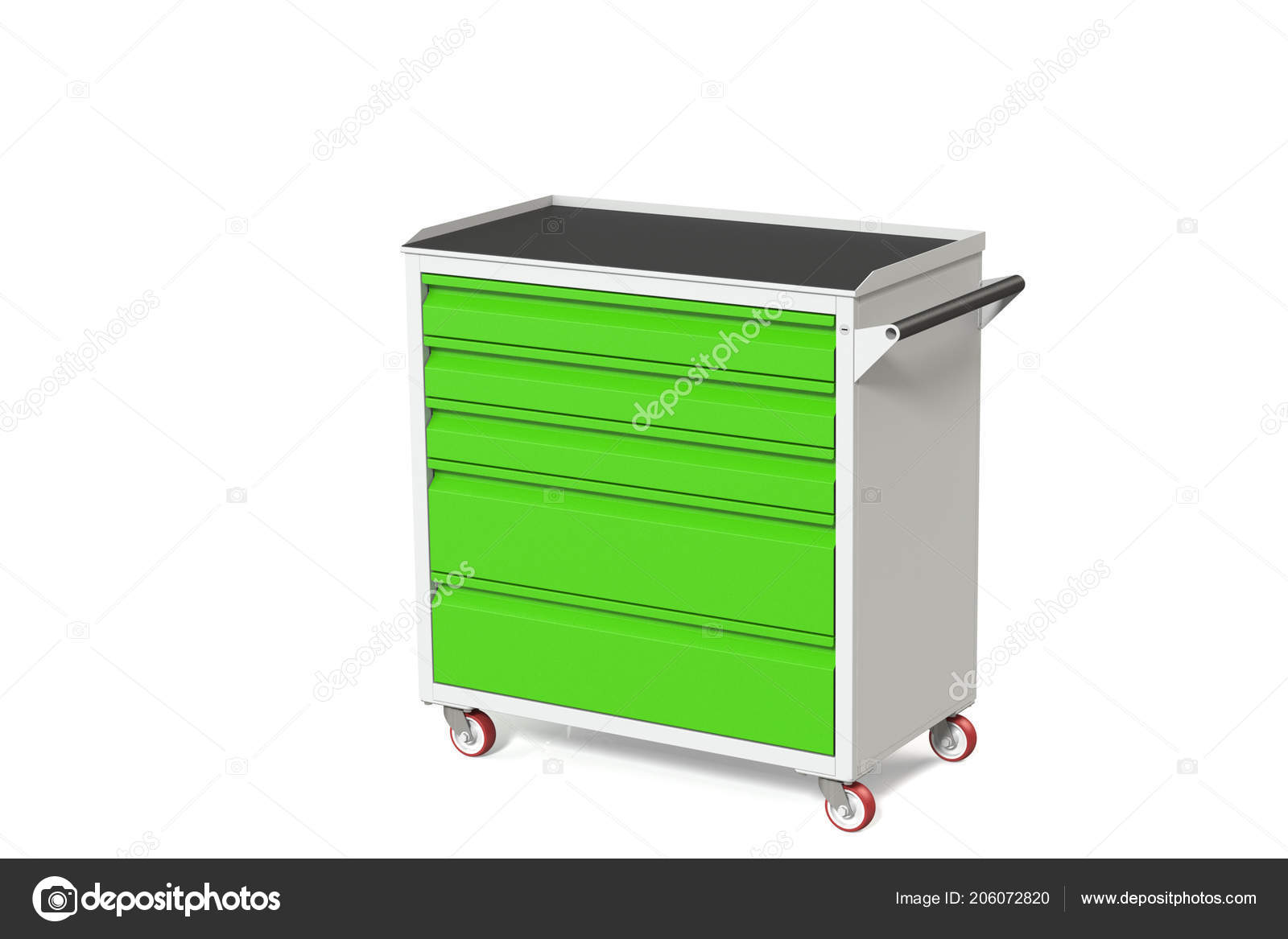 Metal Tool Cabinet Table Wheels Drawers Convenient Place Storing