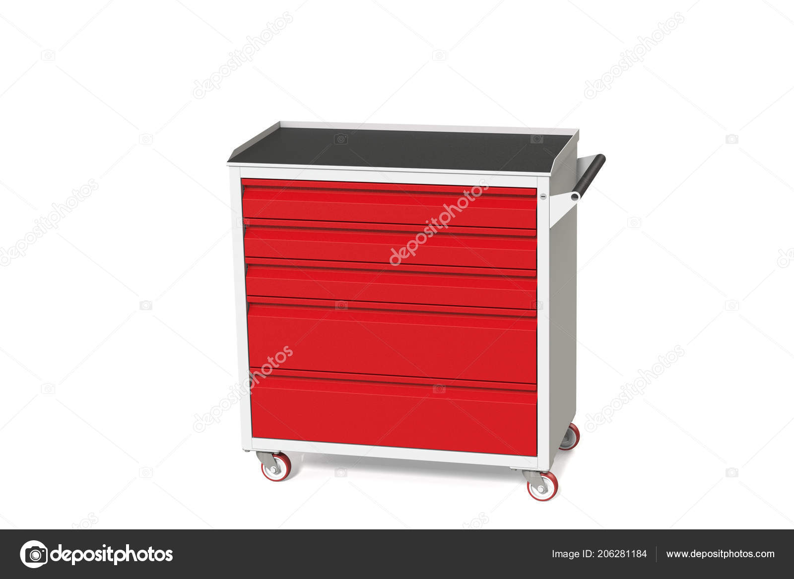 Metal Tool Cabinet Table Wheels Drawers Convenient Place Storing
