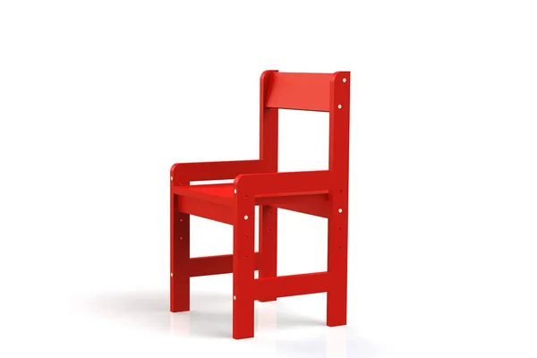 白色背景的小儿童木椅 型渲染椅 — 图库照片