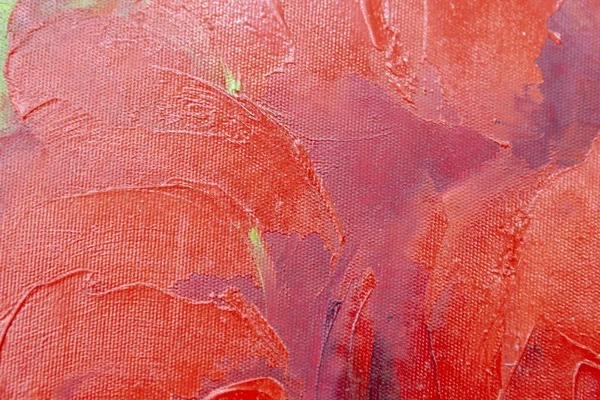 Multicolored smears with oil paint on the canvas. Part of the oil paints picture. Texture of color brush strokes. Close up.
