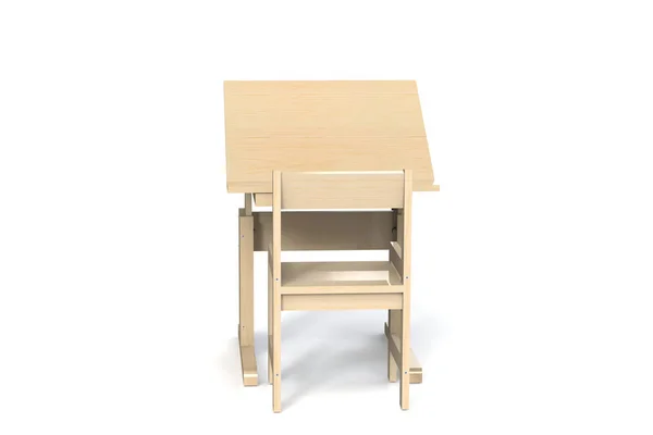 Pequeña Mesa Silla Madera Para Niños Escritorio Escolar Con Altura —  Fotos de Stock