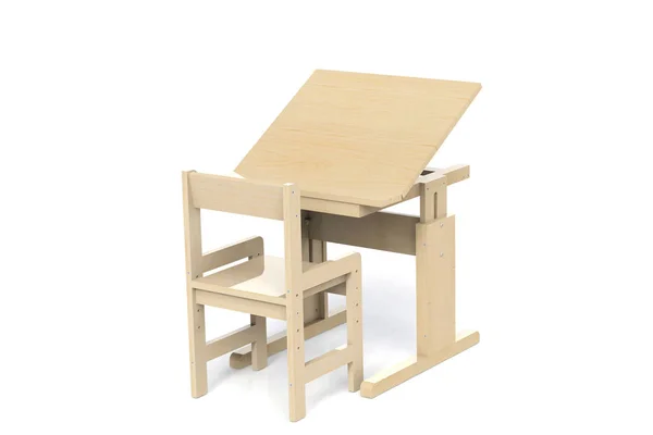 Pequeña mesa y silla de madera para niños . —  Fotos de Stock