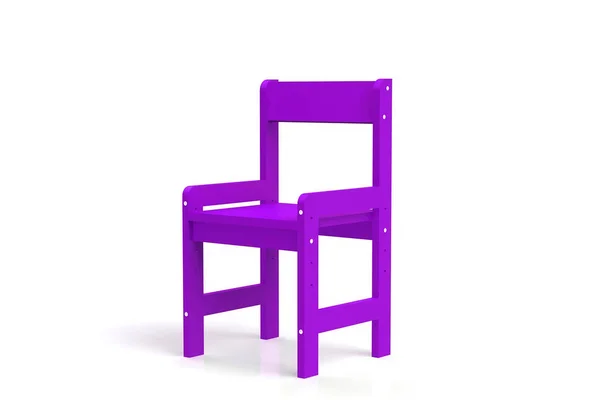 Beyaz Bir Arka Plan Üzerinde Küçük Çocuk Ahşap Sandalye Model — Stok fotoğraf