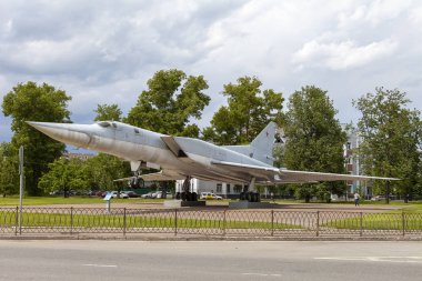 Kazan, Rusya, 05 Haziran 2018: Uçak-anıt Tu - 22m 3 kazan. Dünyanın en hızlı bombacı.