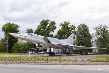 Kazan, Rusya, 05 Haziran 2018: Uçak-anıt Tu - 22m 3 kazan. Dünyanın en hızlı bombacı.