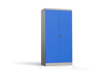 Metal dolap rafları araçları ile. Yangına dayanıklı raf belgeler için. Belgeleri, araçları ve yedek parçaları saklamak için uygun bir yer. Metal mobilya. 3B modeli oluşturma.