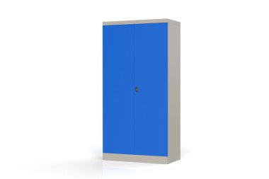 Metal dolap rafları araçları ile. Yangına dayanıklı raf belgeler için. Belgeleri, araçları ve yedek parçaları saklamak için uygun bir yer. Metal mobilya. 3B modeli oluşturma.