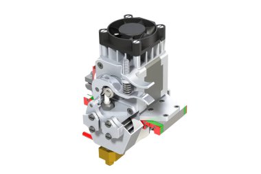 Yazdırma kafası 3d yazıcı 3D modeli. Bu benim yazıcı projesidir. Mükemmel çalışma mezanizm 3d baskı için. 3D render, 3d çizim,