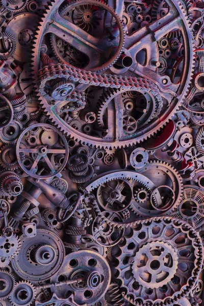 Fondo Steampunk Piezas Máquinas Engranajes Grandes Cadenas Máquinas Tractores Viejas —  Fotos de Stock