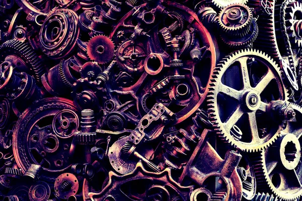 Fondo Steampunk Parti Macchine Ingranaggi Grandi Dimensioni Catene Macchine Trattori — Foto Stock