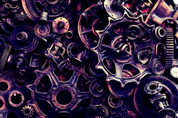 Fondo Steampunk Parti Macchine Ingranaggi Grandi Dimensioni Catene Macchine Trattori — Foto Stock