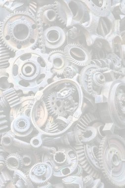 Steampunk doku, backgroung ile mekanik parçalar, dişli tekerlekleri, buhar punk cogwheels, oto yedek parça, eski paslı demir zincirleri, yaylar, tekerlekler, öbek yakın