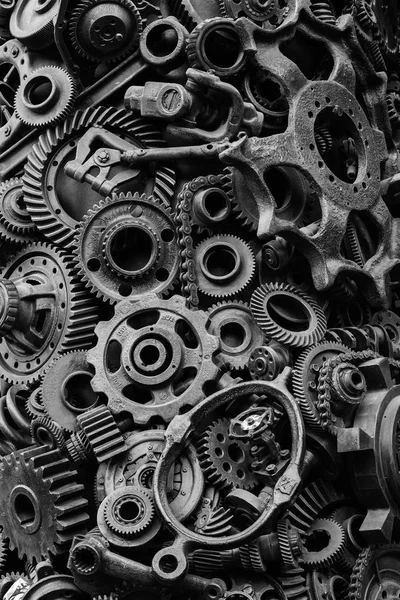 Textura steampunk, backgroung com peças mecânicas, rodas de engrenagem — Fotografia de Stock