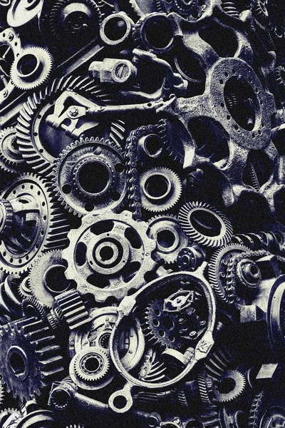 Steampunk Textur Backgroung Med Mekaniska Delar Kugghjul Ånga Punk Kugghjul — Stockfoto