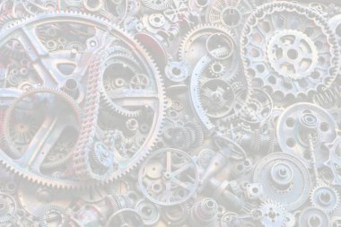 Steampunk doku, backgroung ile mekanik parçalar, dişli tekerlekleri, buhar punk cogwheels, oto yedek parça, eski paslı demir zincirleri, yaylar, tekerlekler, öbek yakın