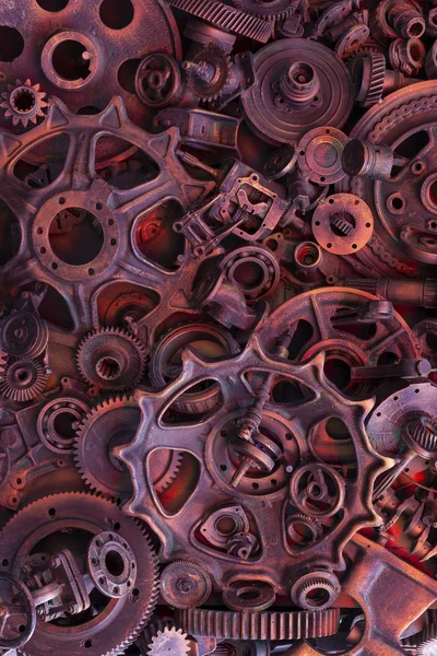 Textura Steampunk Backgroung Com Peças Mecânicas Rodas Engrenagem Vapor Punk — Fotografia de Stock
