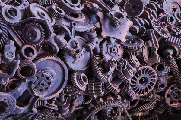 Steampunkové Textury Backgroung Mechanickými Částmi Ozubených Kol Parní Punk Ozubená — Stock fotografie