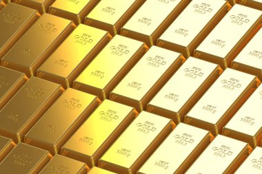 Beyaz zemin üzerine altın külçesi