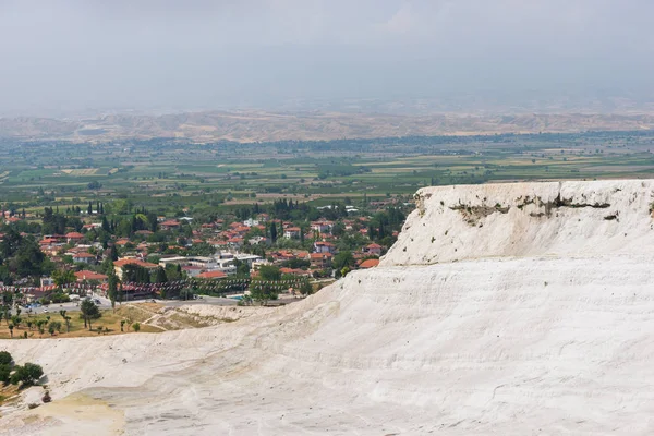 Cidade Estância Termal Pumakkale Anatólia Turquia Com Formação Calcário Nas — Fotografia de Stock