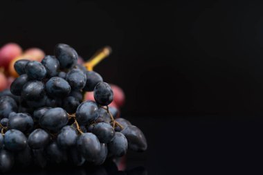 görünümü üzerinde kopya alanı kavramsal bağcılık ve şarap yapımı siyah kadar yakın taze siyah üzüm demet