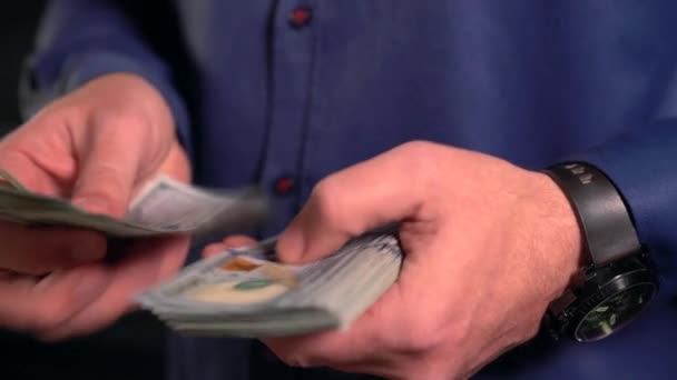 Крупним планом на руках рахуючи гроші — стокове відео