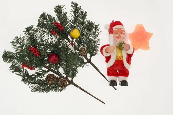 Babbo Natale Con Decorazioni Natalizie — Foto Stock