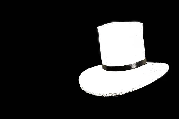 White Hat Black Isolated Background White Male Hat — Stock Photo, Image