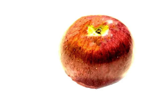 Dark Red Ripe Apple Fruit White Isolated Background Health Food — Stock Photo, Image