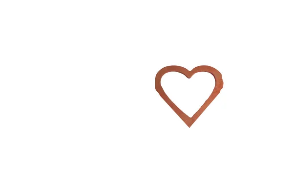 Coração Rosa Fundo Isolado Branco Para Amantes Fevereiro Dia Dos — Fotografia de Stock