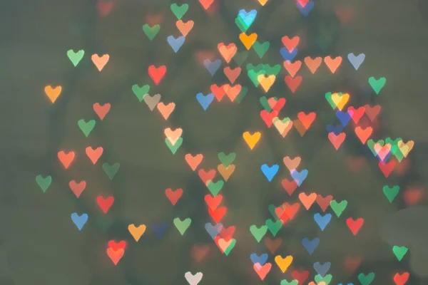 Small Symbols Love Hearts Bokeh Background Lovers Valentine Day — Stock Photo, Image