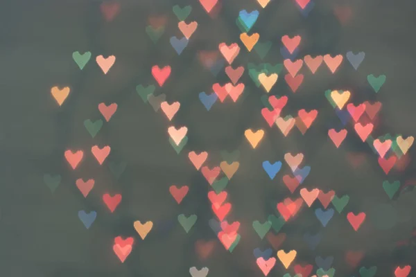 Small Symbols Love Hearts Bokeh Background Lovers Valentine Day — Stock Photo, Image