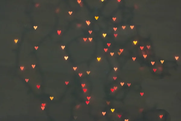 Small Symbols Love Hearts Bokeh Background Lovers Valentine Day — стоковое фото