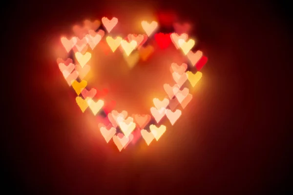 Fundo Coração Colorido Corações Brilhantes Bokeh Boke Heart Valentine Day — Fotografia de Stock