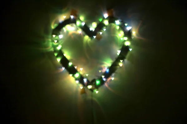 Sfondo Cuore Colorato Cuori Luminosi Bokeh Boke Heart San Valentino — Foto Stock